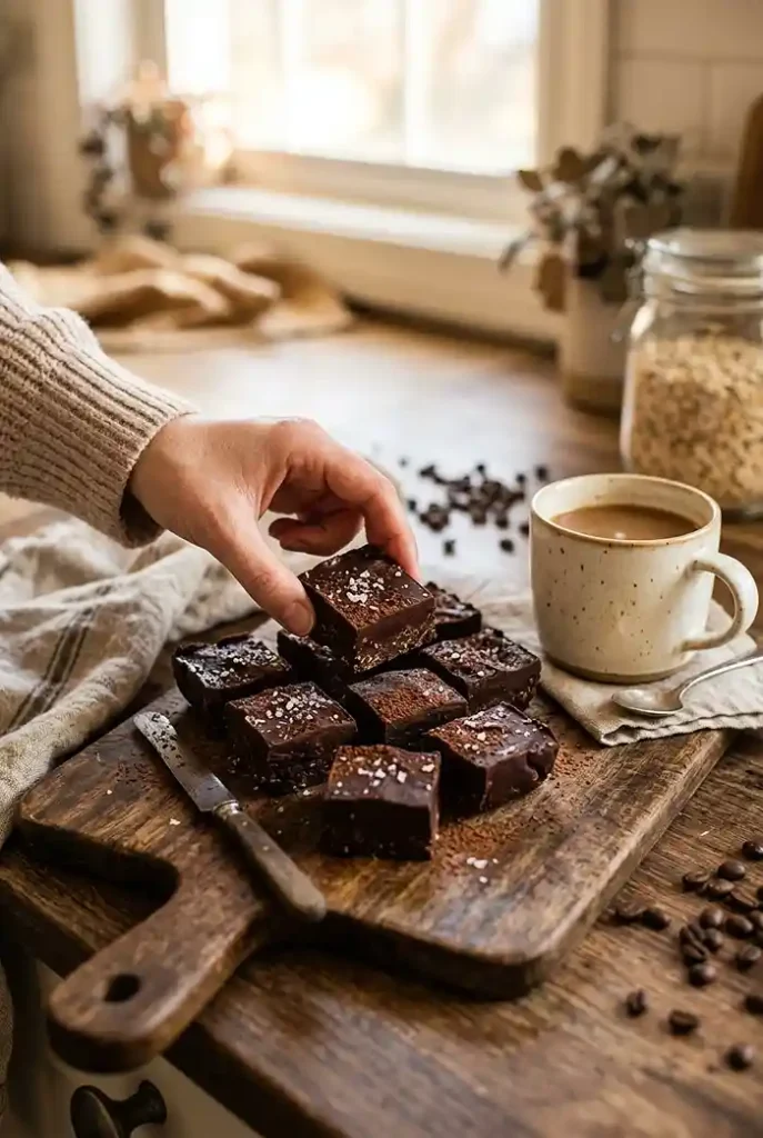 Gluten-Free No-Bake Mocha Oat Fudge Bars 3 freezer treat