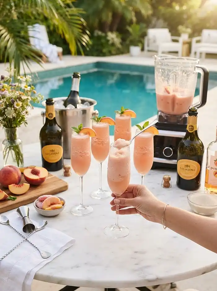 Frozen Peach Bellini 4 frozen peach bellini drink recipe