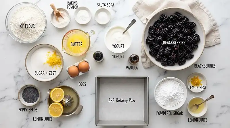 Blackberry Lemon Poppy Seed Cake Bars 2 gluten free cake bars