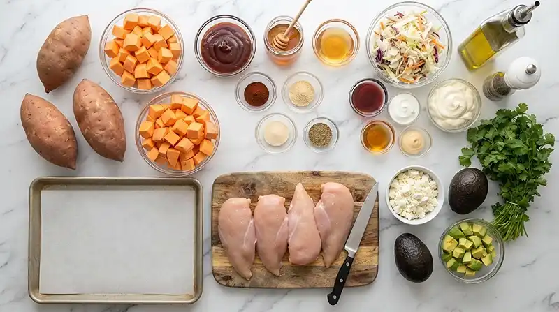 Honey BBQ Chicken Sweet Potato Bowls 2 gluten free chicken bowls