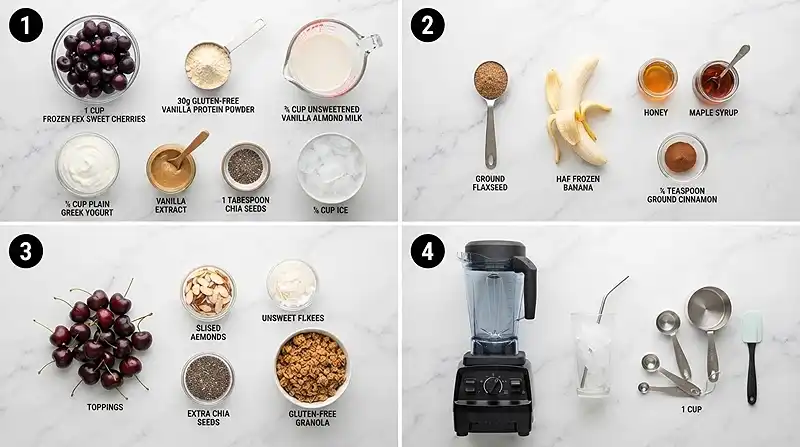 Gluten-Free Cherry Vanilla Protein Smoothie 2 gluten free dairy free smoothie
