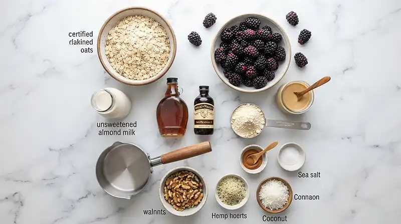 Blackberry Tahini Protein Oatmeal 2 gluten-free protein oatmeal