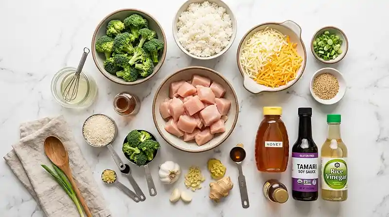 Honey Garlic Chicken Broccoli Rice Bake 2 gluten-free rice bake