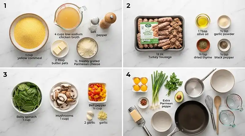 Savory Turkey Sausage Polenta Breakfast Bowl 2 gluten-free savory breakfast