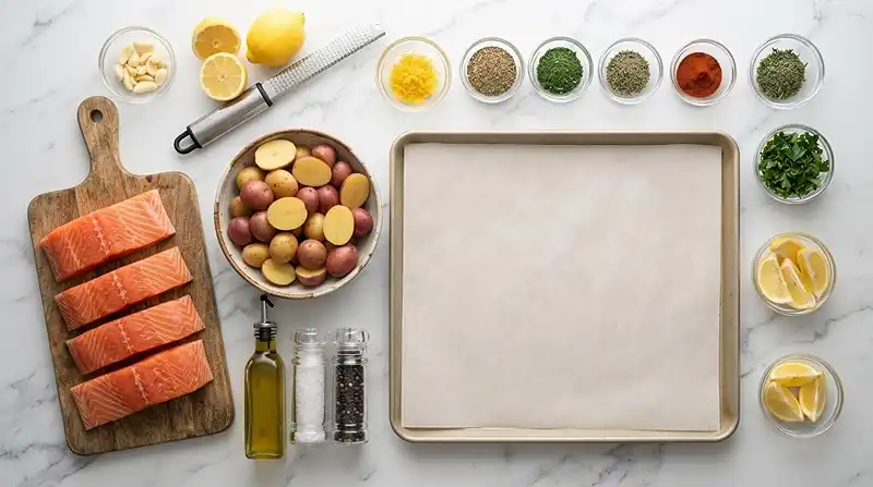 Gluten-Free Garlic Herb Salmon Sheet Pan 2 gluten free sheet pan salmon