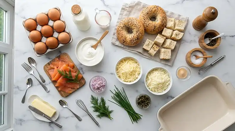 Everything Bagel Smoked Salmon Breakfast Bake 2 gluten-free smoked salmon breakfast bake