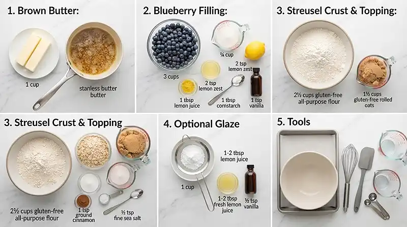 Brown Butter Blueberry Streusel Bars 2 gluten free streusel bars