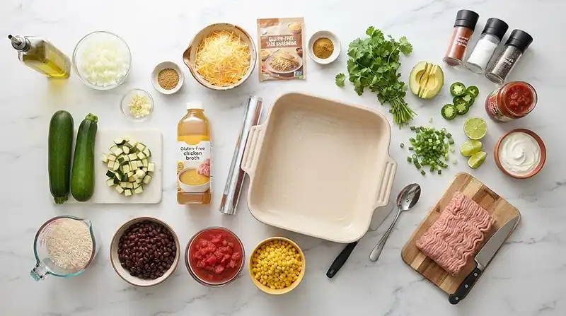 Turkey Taco Zucchini Rice Casserole 2 gluten free turkey casserole