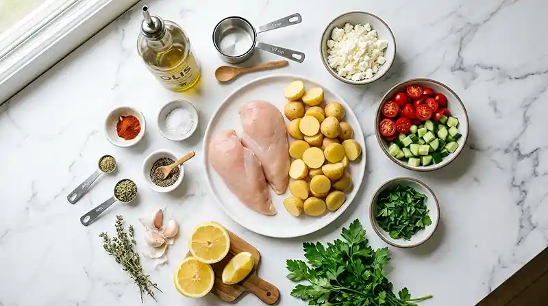 Greek Lemon Chicken Potato Bowls 2 greek lemon chicken