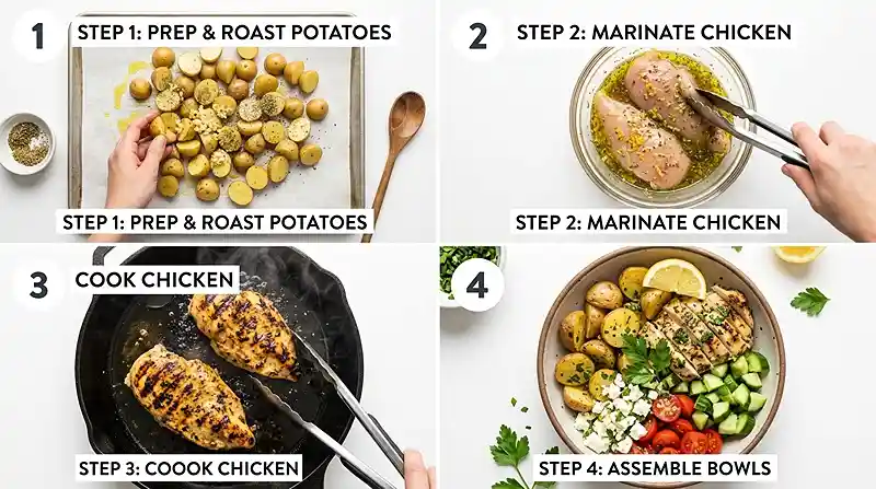 Greek Lemon Chicken Potato Bowls 3 high protein dinner