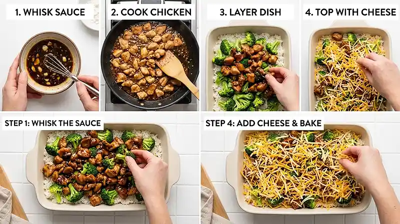 Honey Garlic Chicken Broccoli Rice Bake 3 honey garlic chicken