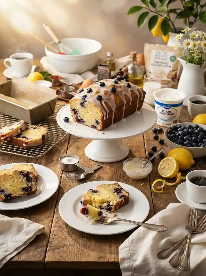 lemon blueberry greek yogurt loaf​