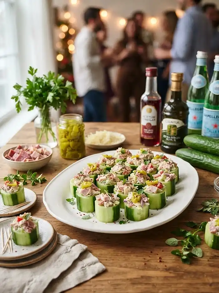 Gluten-Free Italian Grinder Cucumber Cups 4 low carb snack