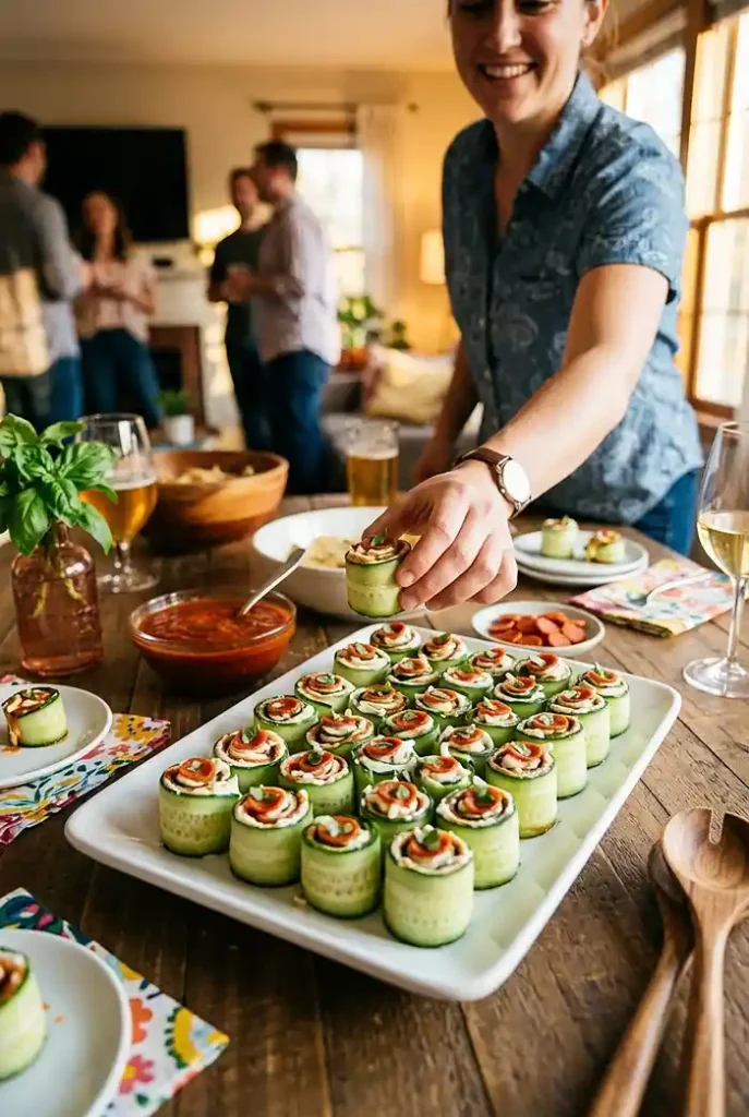 Gluten-Free Pizza Roll-Up Cucumber Bites 4 lunchbox appetizer