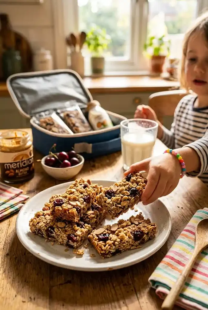 Cherry Almond Granola Cookie Bars 4 lunchbox snack