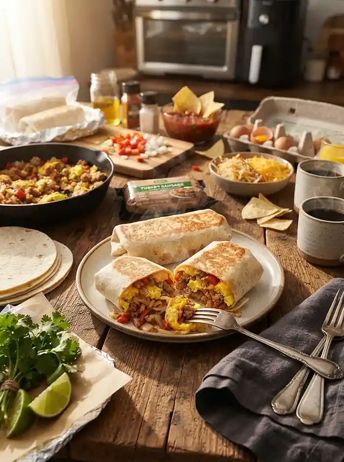 Freezer Turkey Sausage Breakfast Burritos 4 make-ahead breakfast