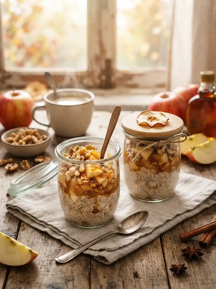 Maple Apple Chia Oat Jars Recipe 4 make-ahead breakfast