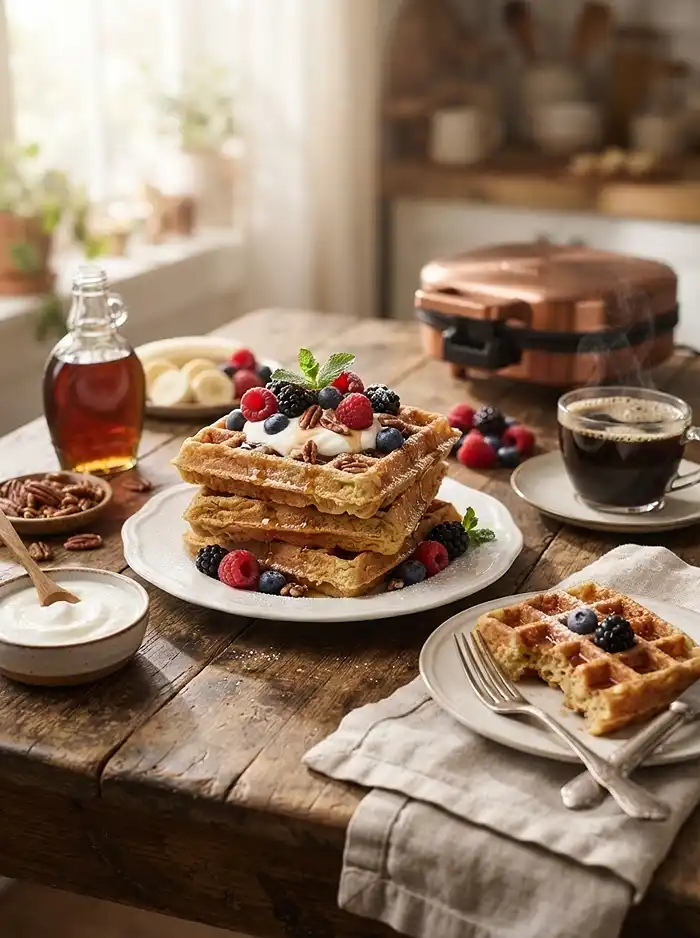 Gluten-Free Maple Vanilla Waffles 4 maple vanilla breakfast