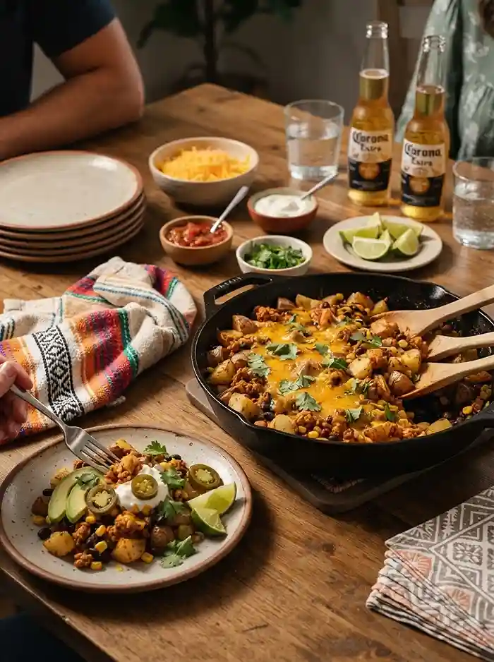 Gluten-Free Taco Ranch Turkey Potato Skillet 4 one pan dinner