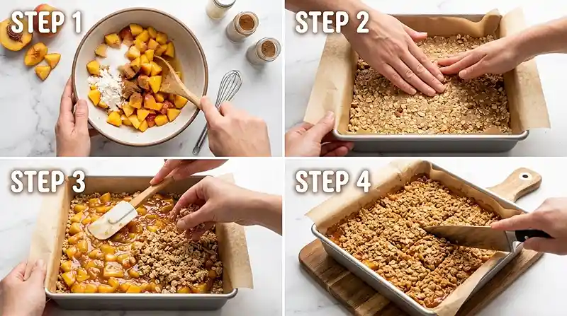 peach almond crumble dessert