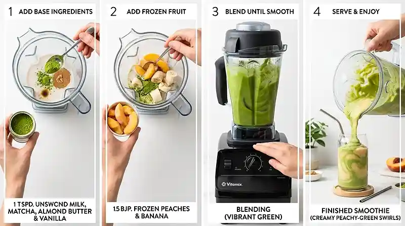 Gluten-Free Dairy-Free Peach Matcha Smoothie 3 peach matcha drink