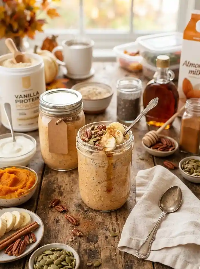 Gluten-Free Pumpkin Spice Overnight Oats 4 pumpkin spice breakfast