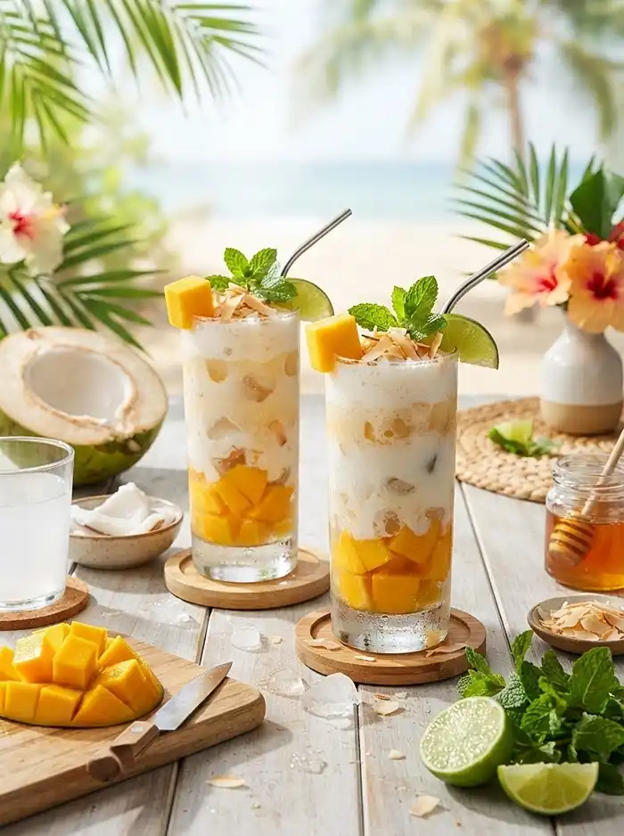 Mango Coconut Cooler 4 refreshing beverage
