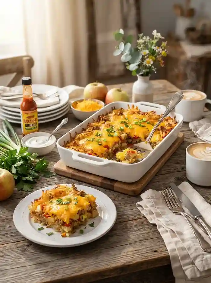 Apple Sausage Hash Brown Breakfast Bake 4 savory fall brunch
