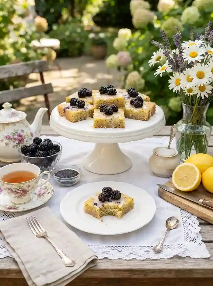 Blackberry Lemon Poppy Seed Cake Bars 4 summer bake