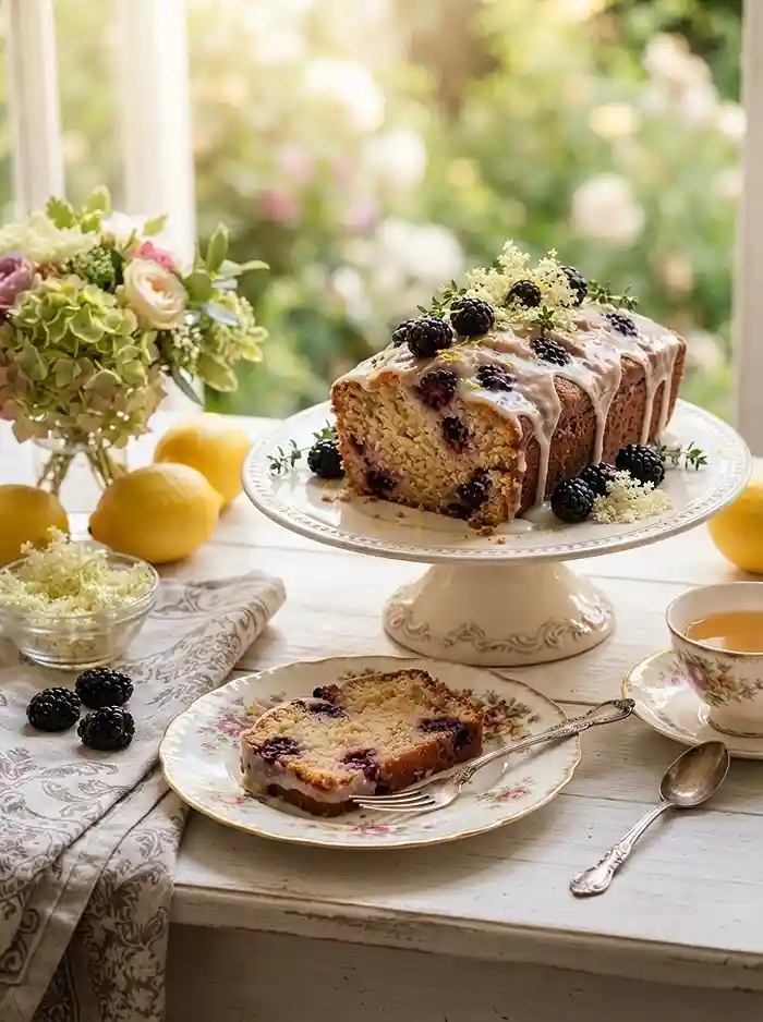 Lemon Olive Oil Blackberry Loaf 4 summer baking