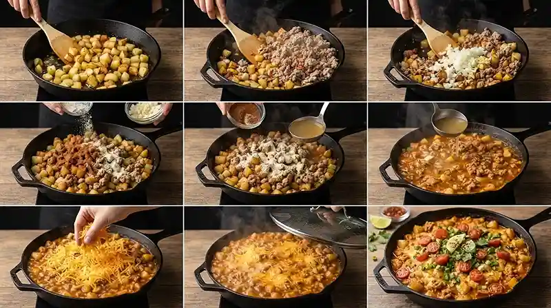 Gluten-Free Taco Ranch Turkey Potato Skillet 3 taco ranch potatoes