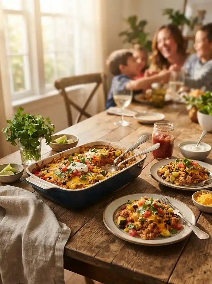 Turkey Taco Zucchini Rice Casserole 4 taco zucchini rice bake