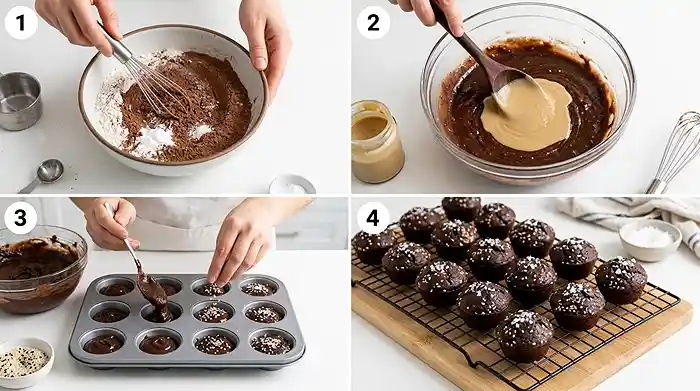 Gluten-Free Salted Tahini Brownie Bites 3 tahini dessert