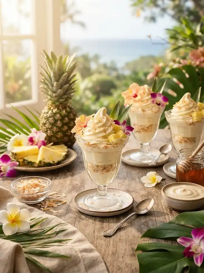 Pineapple Coconut Soft Serve Cups 4 tropical frozen treat