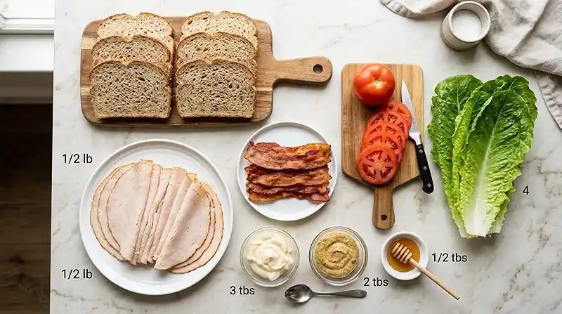 Gluten-Free Honey Mustard Turkey Sandwich 2 turkey brie honey mustard sandwich