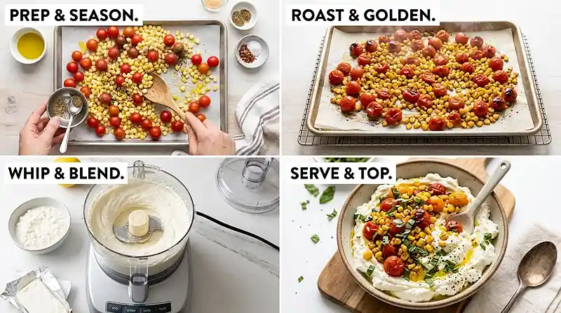 Roasted Tomato Corn Whipped Cottage Cheese Dip 3 whipped cottage cheese