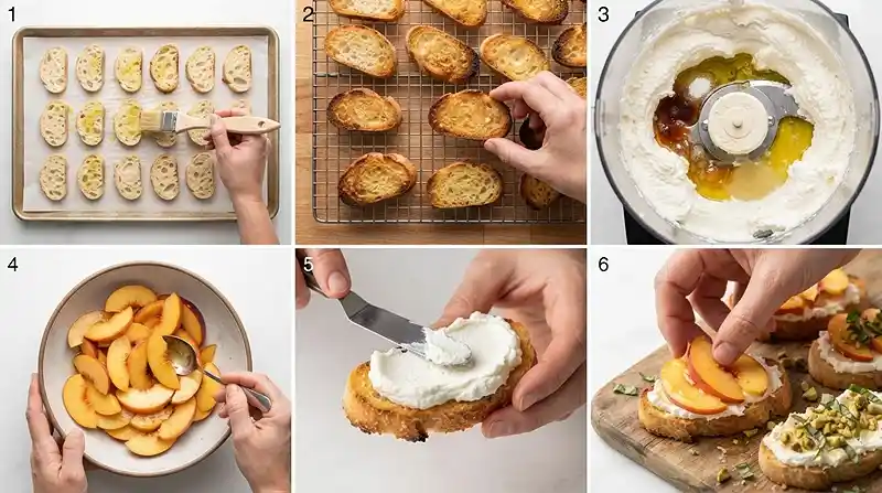 whipped ricotta peach appetizer