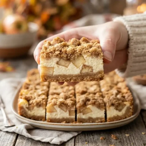 Apple Crisp Cheesecake Bars