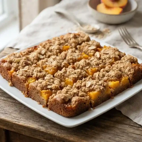 Brown Butter Peach Cobbler Blondies 5 Brown Butter Peach Cobbler Blondies
