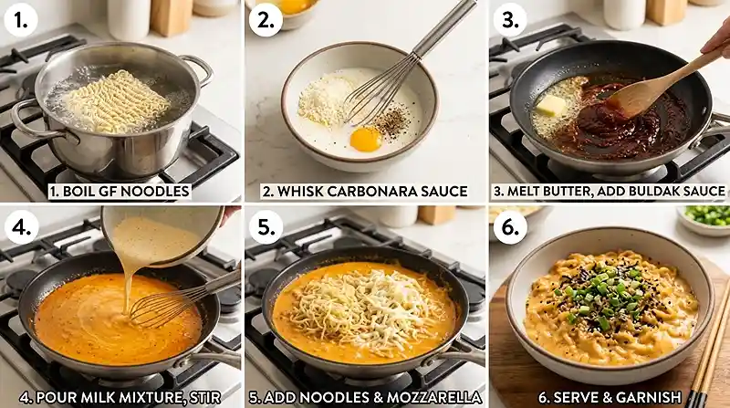 Buldak Carbonara with Milk