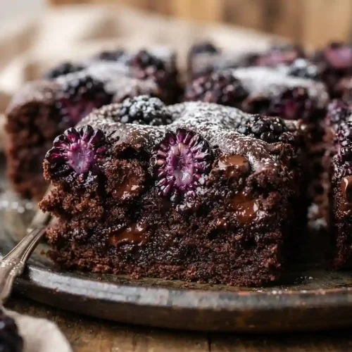 Double Chocolate Blackberry Snack Cake 5 Double Chocolate Blackberry Snack Cake