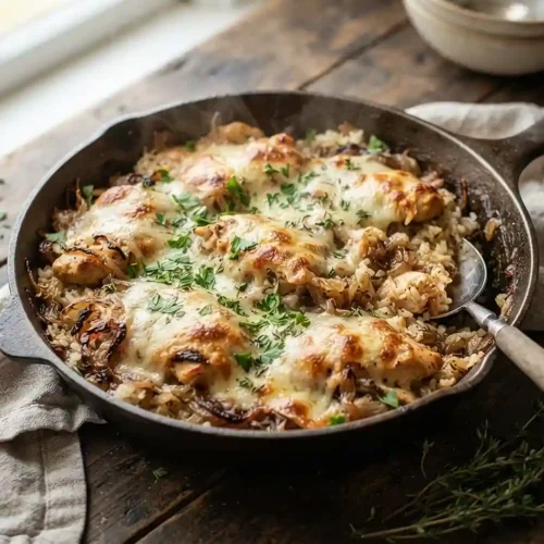 French Onion Chicken Rice Skillet 5 French Onion Chicken Rice Skillet