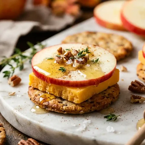 Gluten-Free Apple Cheddar Cracker Stack Bites