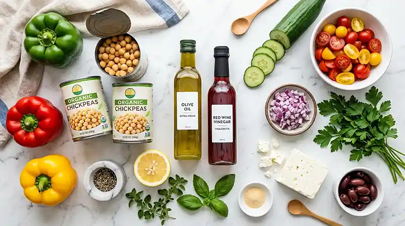 Mediterranean Salad with Chickpeas 2 Gluten-Free Mediterranean Chickpea Salad