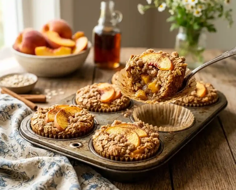 Gluten-Free Peach Cobbler Oatmeal Cups