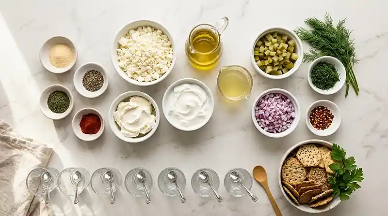 Gluten-Free Whipped Feta Pickle Dip Cups 2 Gluten-Free dip cups