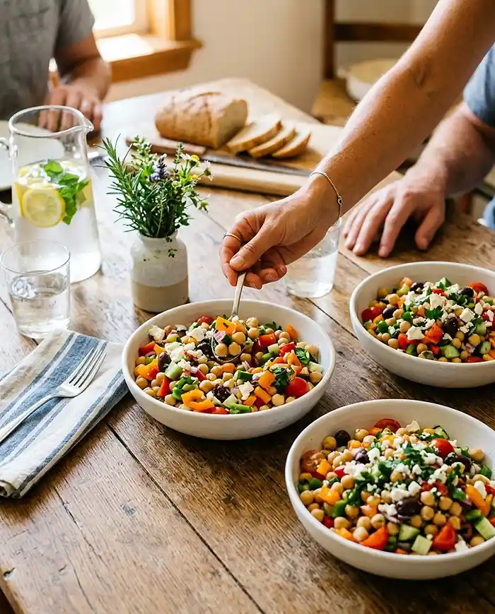 Mediterranean Salad with Chickpeas 4 Healthy Chickpea Salad