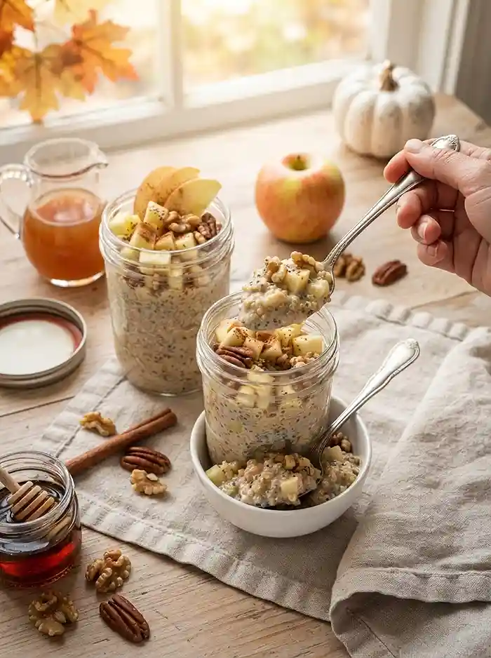 Apple Cider Overnight Quinoa Jars 4 apple cinnamon fall recipe