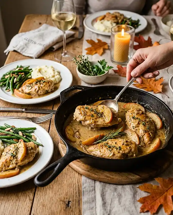 Gluten-Free Apple Cider Dijon Chicken Skillet 4 apple cinnamon fall recipe