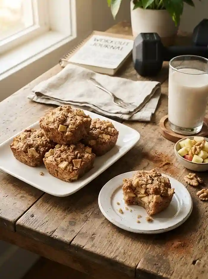 Apple Pie Protein Muffin Bars 4 breakfast bake